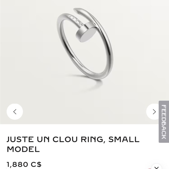 ✨SOLD✨Like New Authentic Cartier Juste Un Clou Ring in White Gold Size 49 - Picture 12 of 12